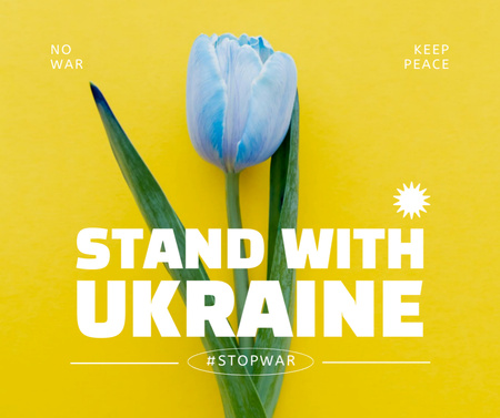 Plantilla de diseño de Acción en apoyo de Ucrania Facebook 