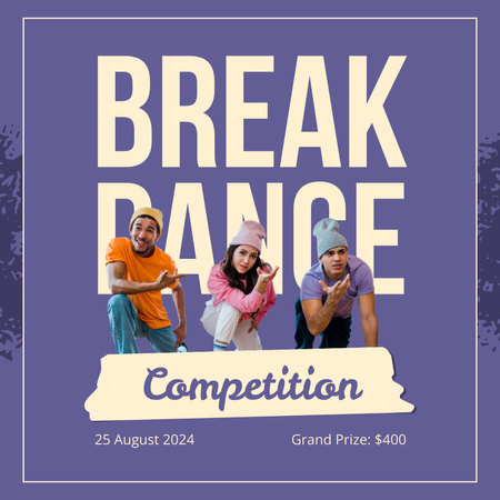 Modèle de visuel Annonce du concours de breakdance - Instagram