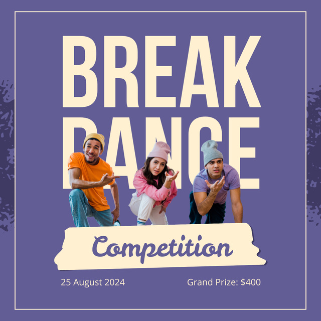 Plantilla de diseño de Ad of Breakdance Competition Instagram 