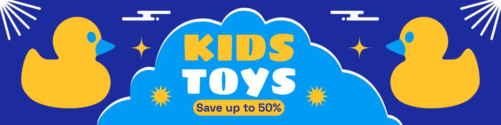 Discount Offer with Yellow Duck Toys Twitter Πρότυπο σχεδίασης