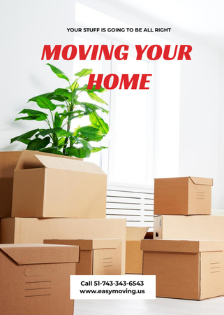 Platilla de diseño Home Moving Service Ad with Boxes Flayer
