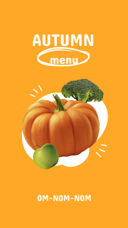 Autumn Menu Announcement with Pumpkin Instagram Story Design Template