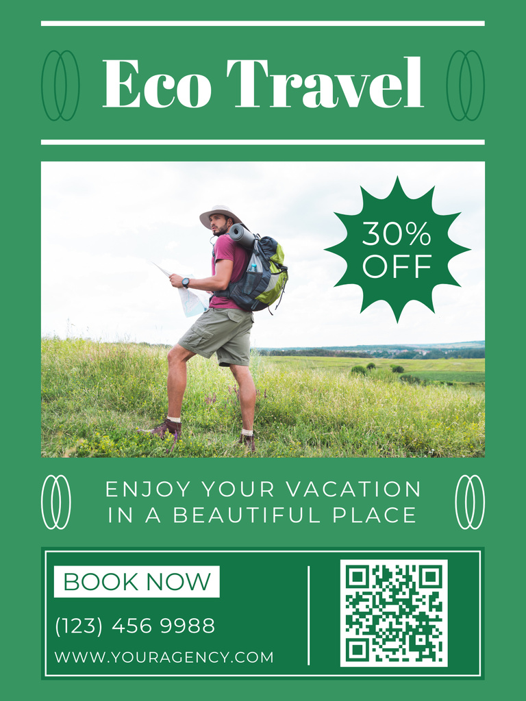 Eco Tour by Agency on Green Poster US – шаблон для дизайна