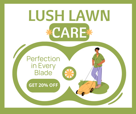 Discount For Reliable Lawn Service Facebook Design Template