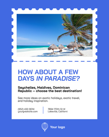 Lovely Oceanside Vacations And Tours Offer Poster 16x20in Design Template
