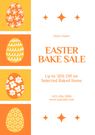 Platilla de diseño Easter Bake Sale Announcement with Painted Easter Eggs Collage Poster