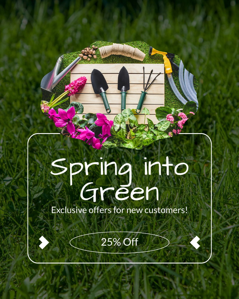 Template di design Discount on Lawn Services for New Customers Instagram Post Vertical