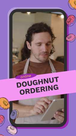 Замовлення пончиків за допомогою зручної онлайн-платформи TikTok Video – шаблон для дизайну