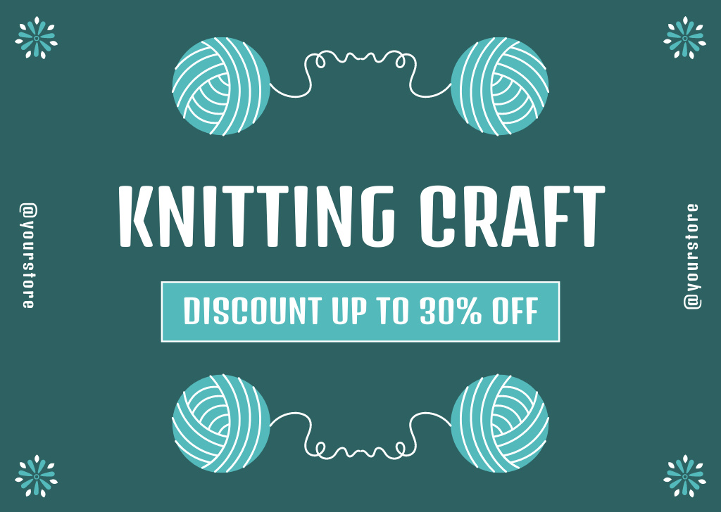 Platilla de diseño Knitting Craft With Discount In Blue Card