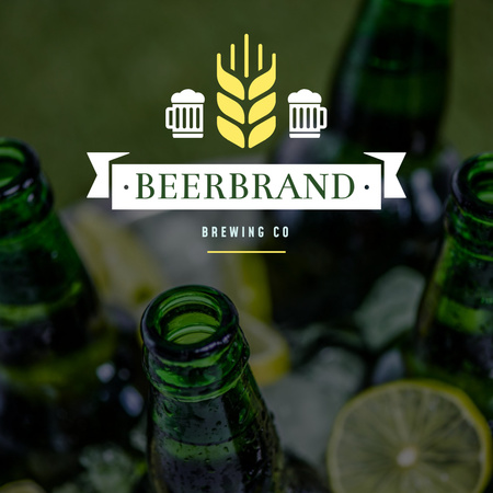 Brewing Company Ad Beer Bottles in Ice Instagram AD Design Template