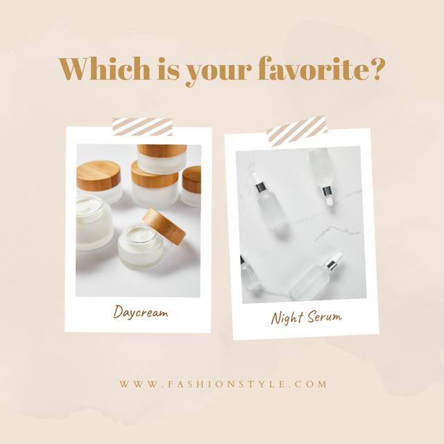 Skincare Ad with Cream Jars Instagramデザインテンプレート