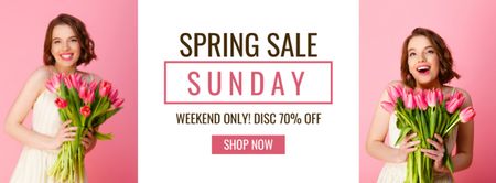 Spring Sale Sunday Weekend Only Facebook cover Design Template