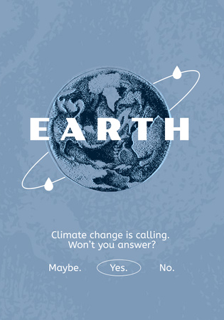 Climate Change Awareness Poster 28x40in Tasarım Şablonu