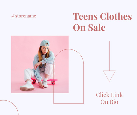 Casual Outfit And Teen's Clothes Sale Offer Facebook tervezősablon
