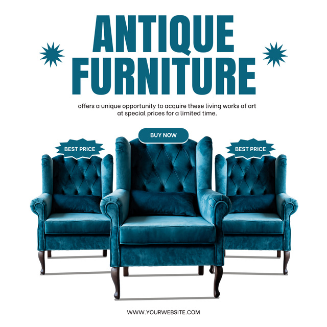 Limited-time Offer For Antique Armchairs In Shop Instagram ADデザインテンプレート