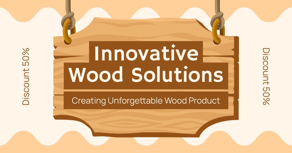 Designvorlage Amazing Woodwork Service At Reduced Price Offer für Facebook AD