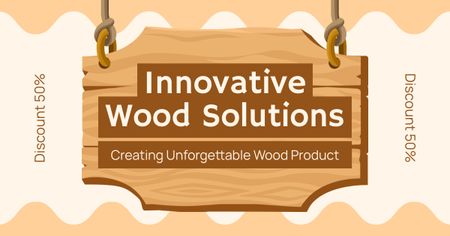 Ontwerpsjabloon van Facebook AD van Geweldige houtbewerkingsservice tegen een gereduceerde prijsaanbieding