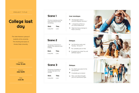Students studying at School Storyboard Design Template