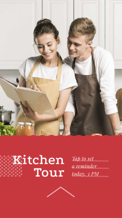 Kitchen Tour Ad with Couple Instagram Story Design Template