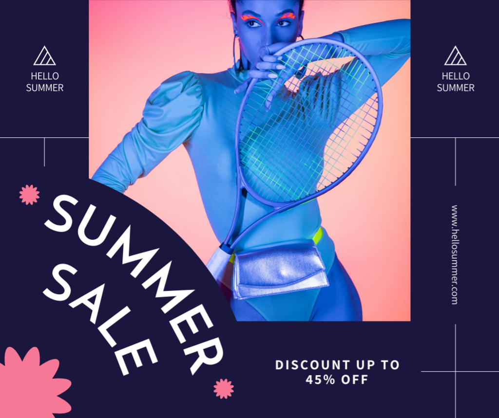 Ontwerpsjabloon van Facebook van Summer Sale of Fancy Sportive Clothes