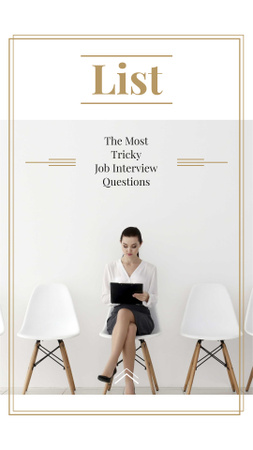 Businesswoman waiting for Job interview Instagram Story Design Template