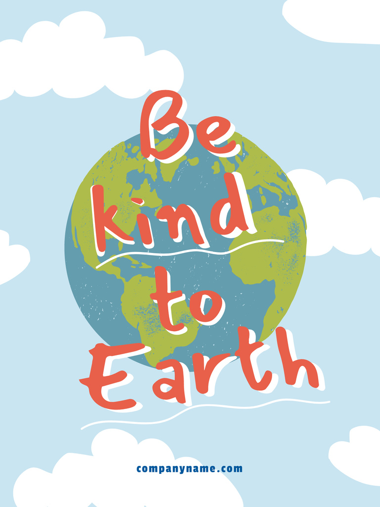 Plantilla de diseño de Planet Care Awareness with Illustration of Earth Poster US 