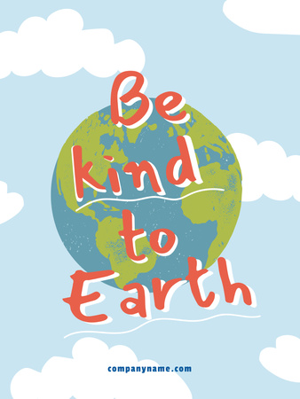 Planet Care Awareness with Illustration of Earth Poster US Design Template