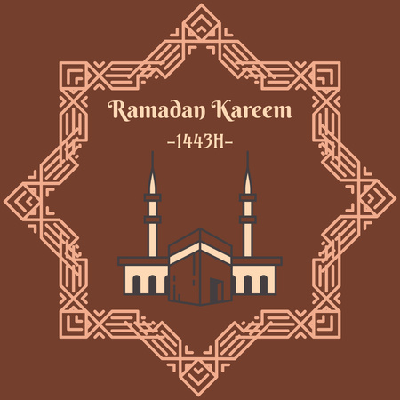 Brown Greeting on Ramadan Instagram Design Template