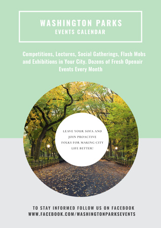 Designvorlage Events in Washington parks für Poster
