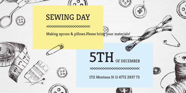 Ontwerpsjabloon van Image van Sewing day event