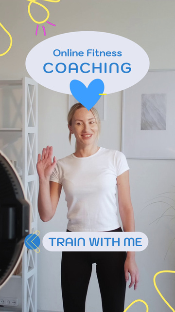 Designvorlage Professional Online Fitness Coaching Service Offer für TikTok Video