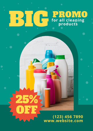 Cleaning Products Big Promo Green Flayer Design Template