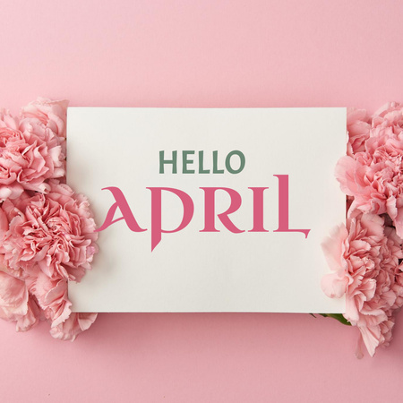 Inspirational Greeting to April Instagram Design Template