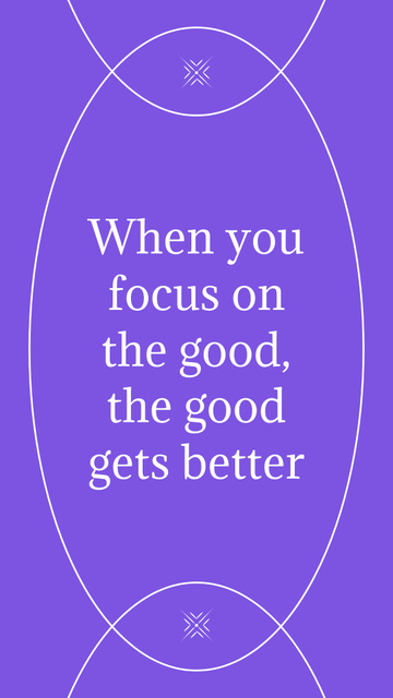 Plantilla de diseño de Motivational Phrase with Oval Frame in Purple Instagram Story 