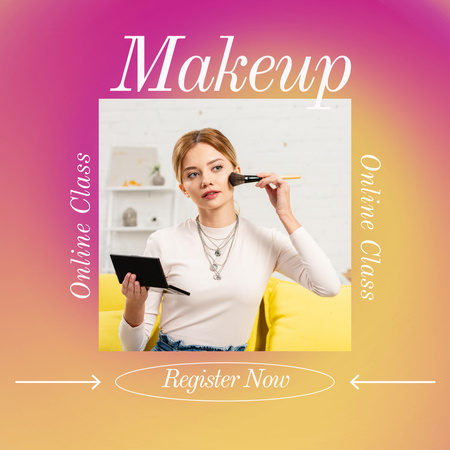 Plantilla de diseño de cursos de maquillaje en línea Instagram 