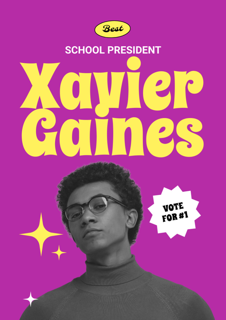 School President Candidate Choosing Announcement Poster A3 Πρότυπο σχεδίασης