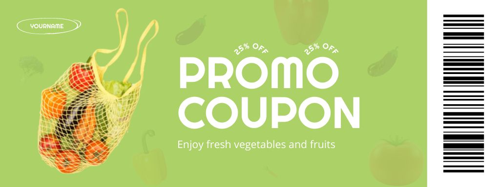Grocery Store With Veggies In Bag Promotion Coupon tervezősablon