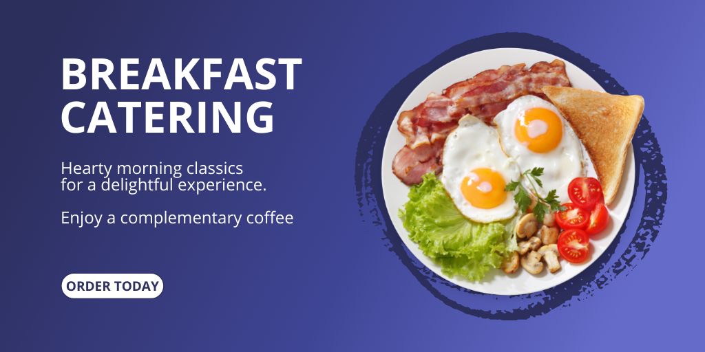 Ontwerpsjabloon van Twitter van Catering Services for Traditional Breakfasts