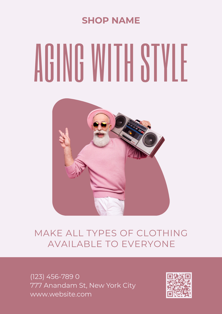 Age-Friendly Types Of Clothes Offer Poster Tasarım Şablonu