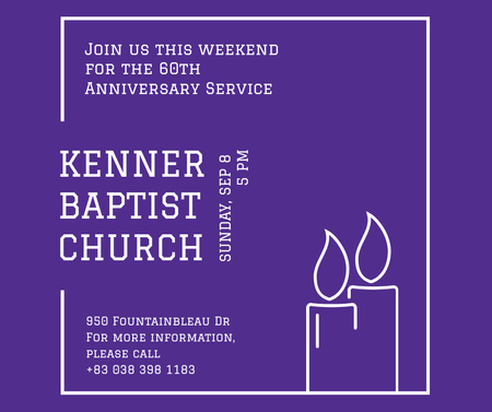 Template di design Church invitation with Candles in frame Facebook