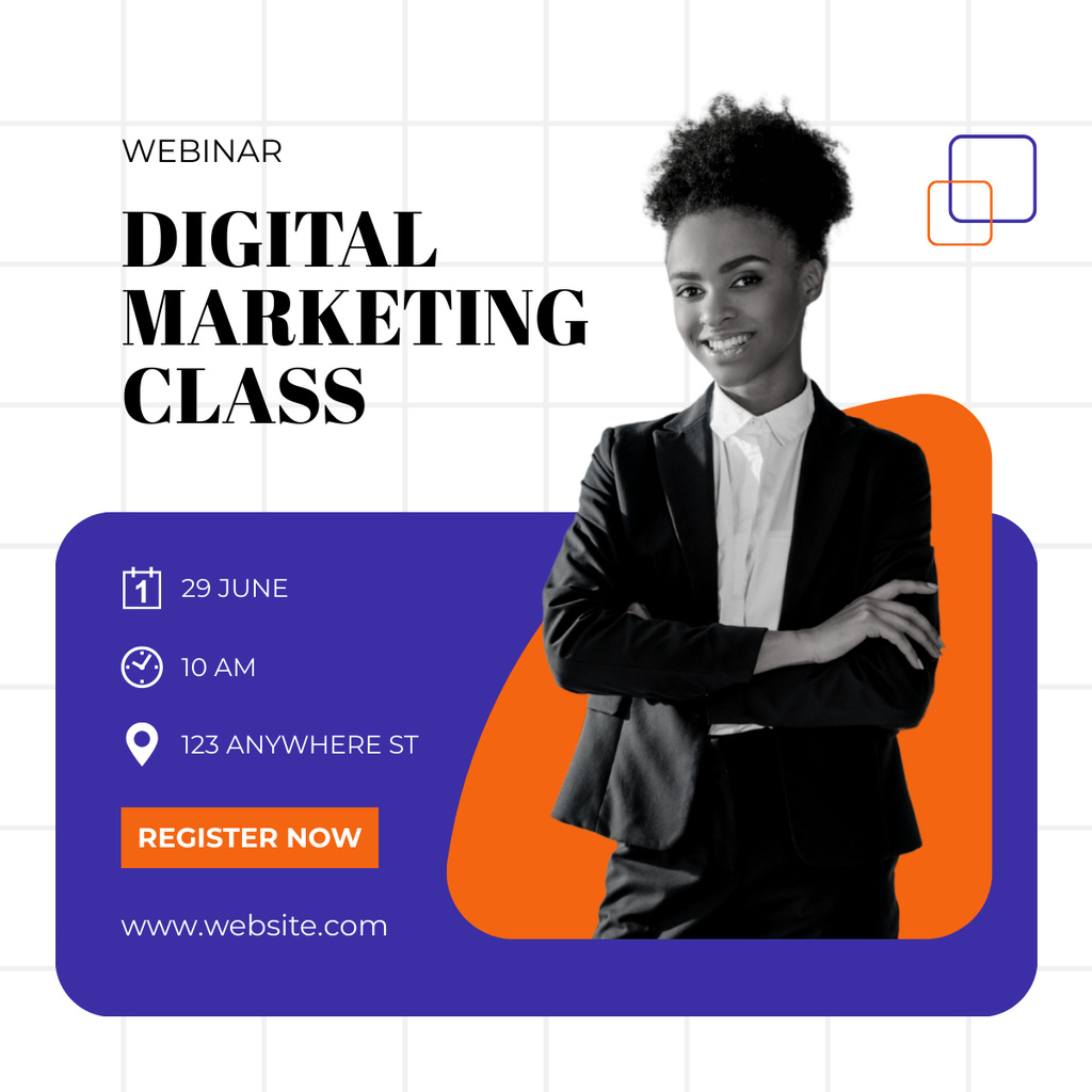 Trendsetting Webinar About Digital Marketing Class Announcement LinkedIn post Tasarım Şablonu