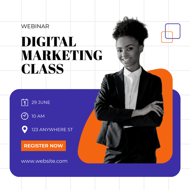 Modèle de visuel Trendsetting Webinar About Digital Marketing Class Announcement - LinkedIn post