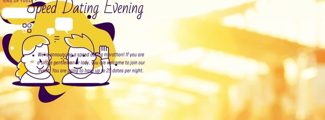 Couple having conversation at Dating event Facebook Video cover Design Template