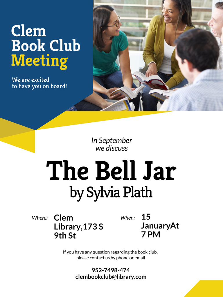 Book Club Promotion with Students Poster 36x48in Design Template
