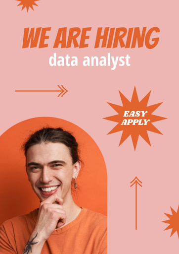 Data Analyst Vacancy Ad With Smiling Young Guy 