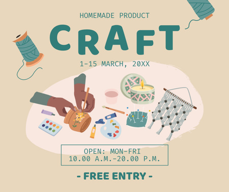 Announcement for Fair of Homemade Products Facebook Design Template