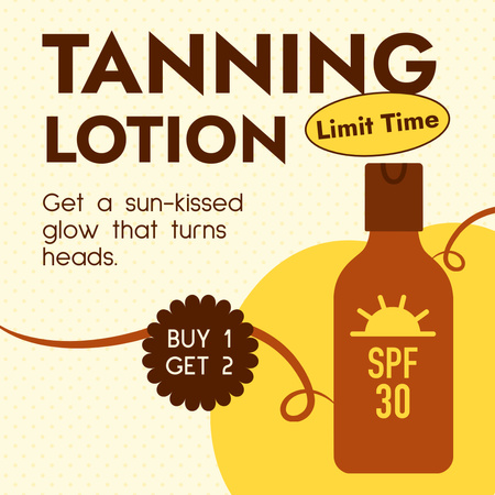 Promotional Offer for Tanning Lotion Instagram Design Template