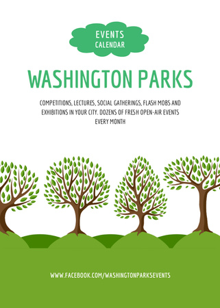 Ontwerpsjabloon van Postcard 5x7in Vertical van Milieuvriendelijke parkevenementpromotie maandelijks
