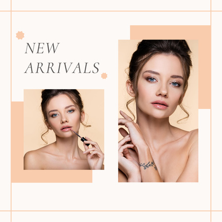 New Accessories Collection with Face of Attractive Woman Instagram Design Template