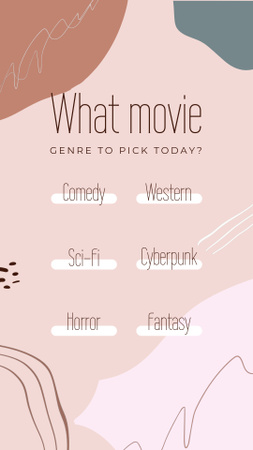 Movie genre choice game in pink Instagram Video Story Design Template